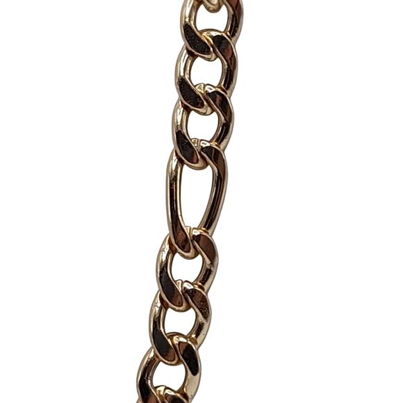 Vintage Figaro Link Chain Necklace, Gold Tone, 30 Inches - Picture 5 of 8